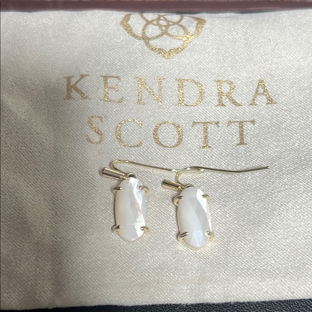 Kendra Scott Gold and White Earrings
